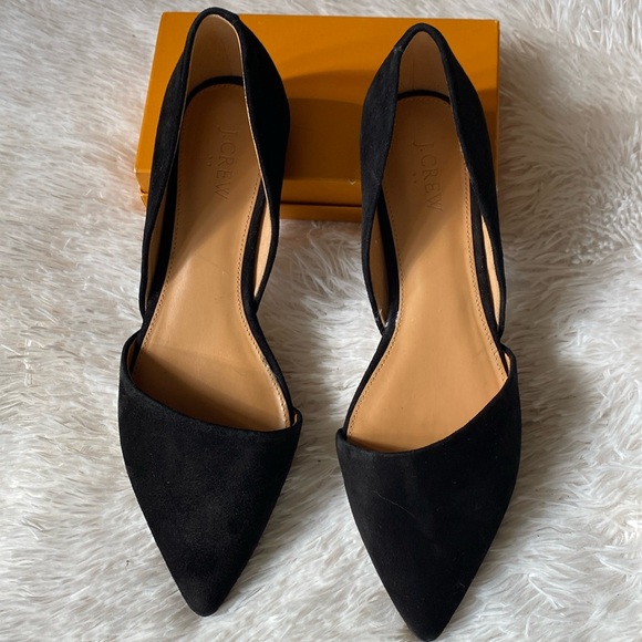 New women’s black suede Sz 10 d’orsay casual formal business loafers flat shoes - Picture 3 of 13